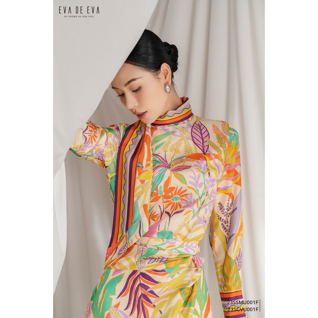 Áo sơ mi nữ tay dài thiết kế cách điệu Eva de Eva 23SSMU001F