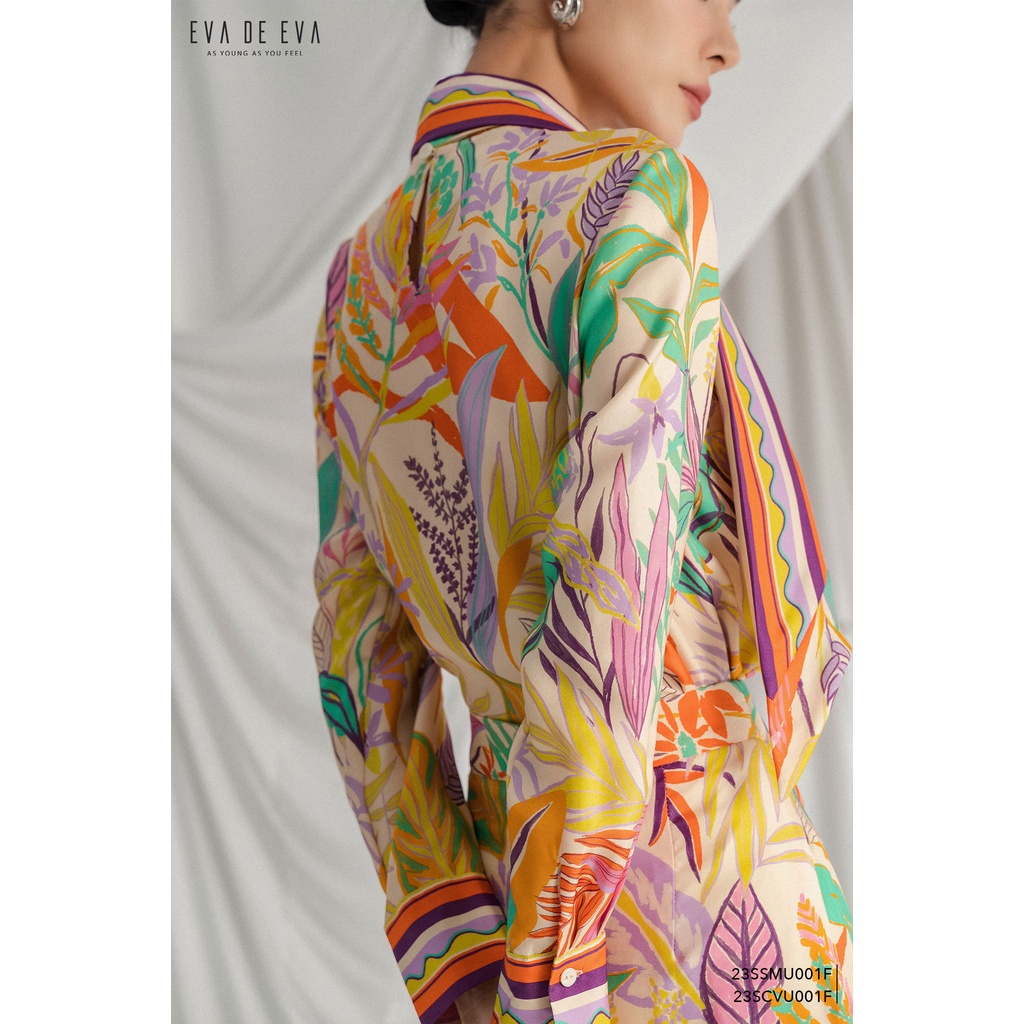 Áo sơ mi nữ tay dài thiết kế cách điệu Eva de Eva 23SSMU001F