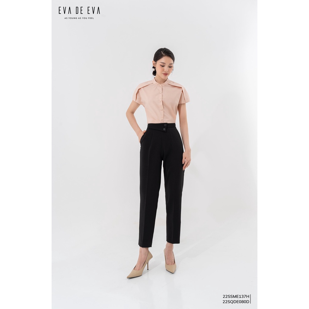 Quần dài đen nữ ống đứng Eva de Eva 22SQDE080D