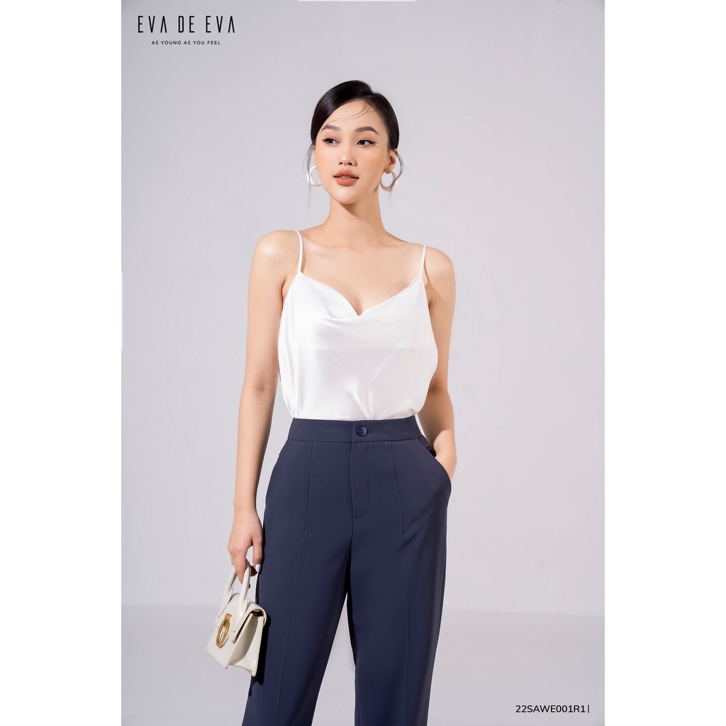 Áo hai dây nữ lụa trắng Eva de Eva 22SAWE001R1