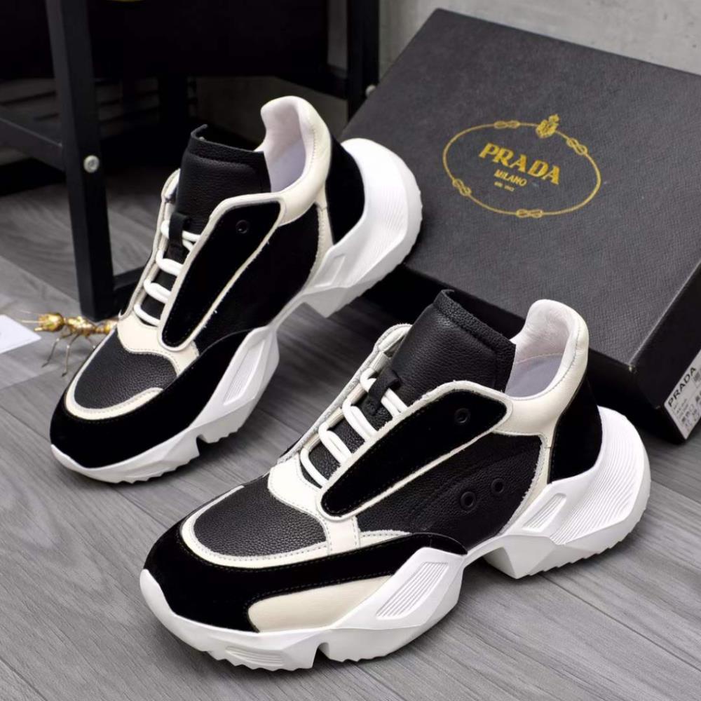 Giày thể thao nam cao cấp ,Giầy thể thao PRADA Cao Cấp Da PU Bền Đẹp giá rẻ màu phối đồ chất