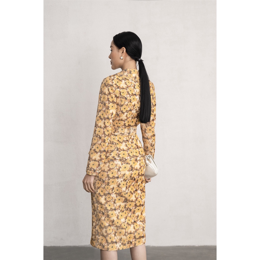 Chân váy ôm xẻ trước Eva de Eva 22SVJE002F