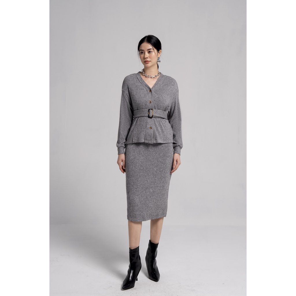 Áo khoác cardigan len nữ dài tay Eva de Eva 21SOTE003G