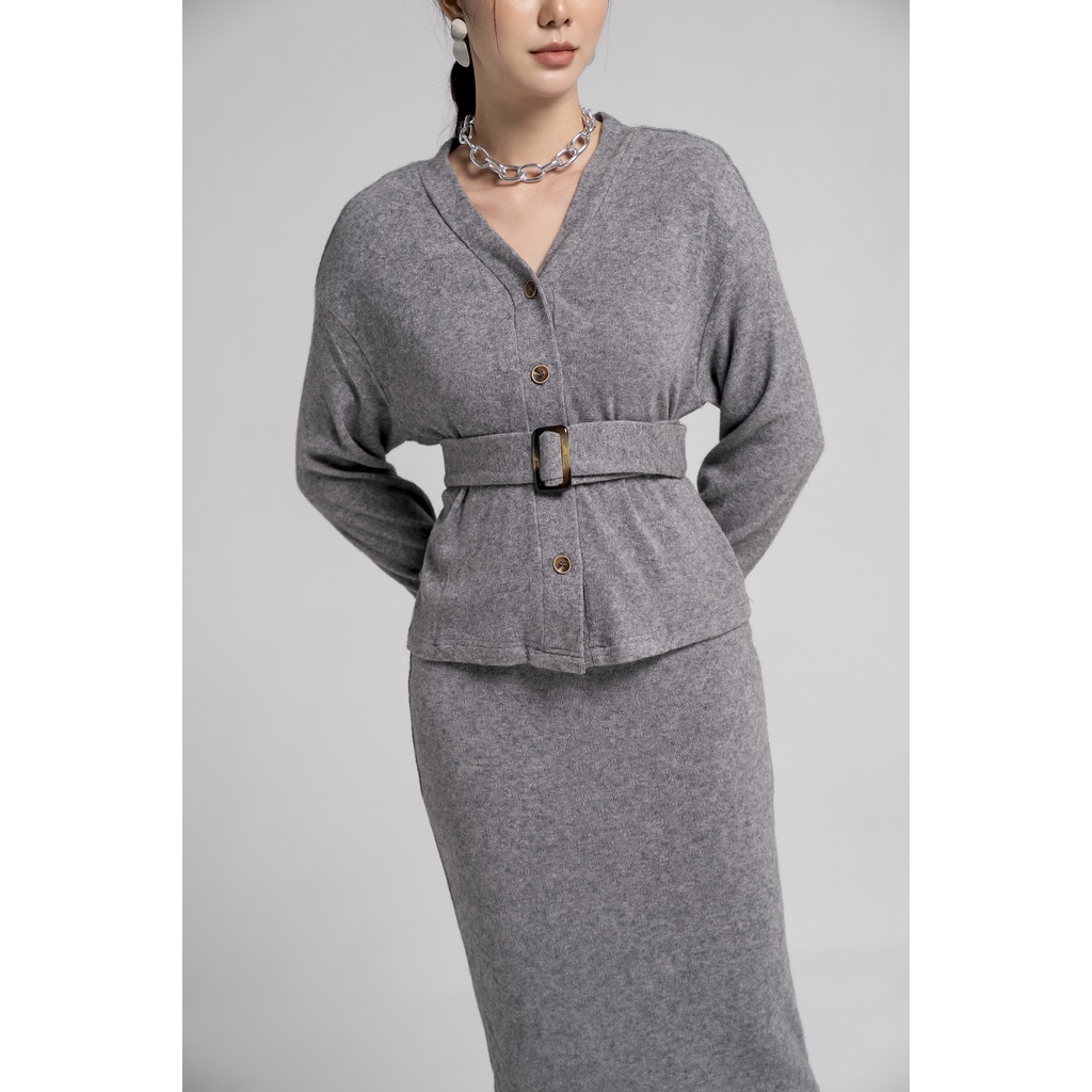 Áo khoác cardigan len nữ dài tay Eva de Eva 21SOTE003G