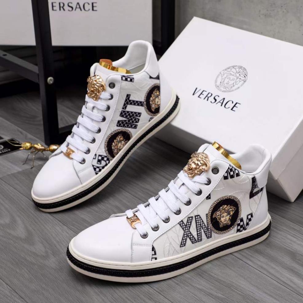 Giày thể thao nam cao cấp ,Giầy thể thao VERSACE cao cổ kiểu dáng thể thao form ôm sát, bảo vệ chân tốt hơn