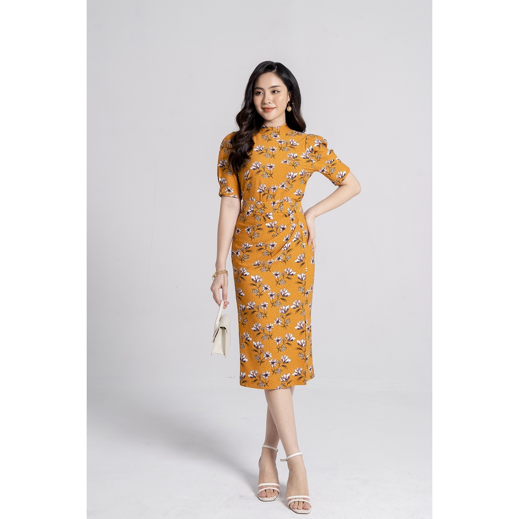 Áo sơ mi nữ tay ngắn cổ trụ Eva de Eva 21ASME120F2