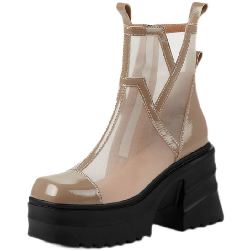 Giày Bốt Martin Bằng Da Thật Mỏng Đế Dày Phối Lưới Thoáng Khí Thời Trang Xuân Hè 2023