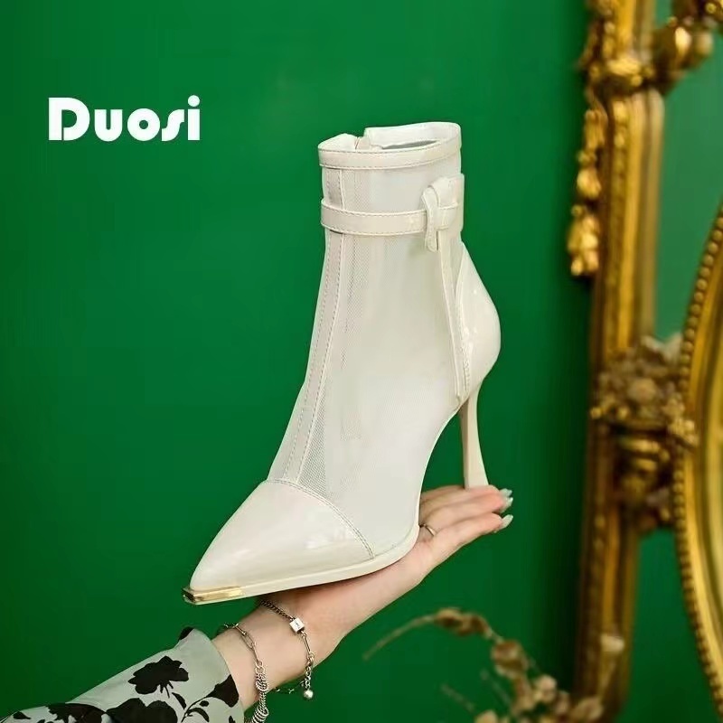 Bốt Cao Gót Mũi Nhọn Phối Khóa Kéo Thời Trang Mùa Xuân 2023 Dành Cho Nữ