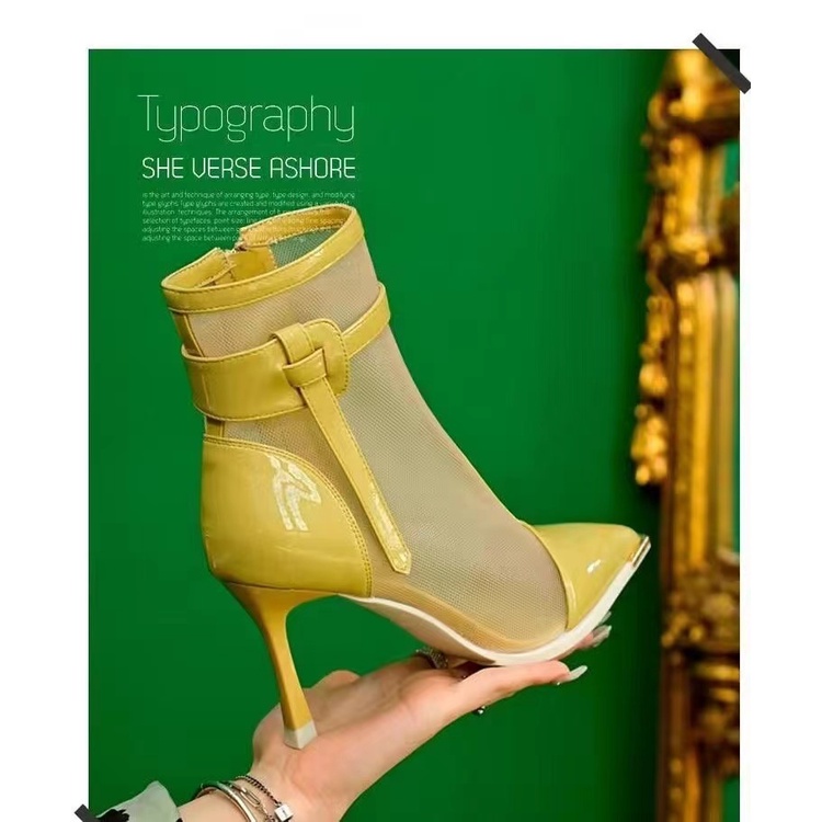 Bốt Cao Gót Mũi Nhọn Phối Khóa Kéo Thời Trang Mùa Xuân 2023 Dành Cho Nữ