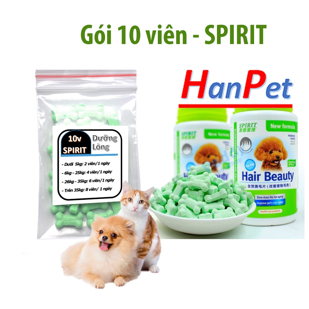 (Gói 10 viên) ORGO Dưỡng chất Spirit cho chó mèo chống rụng lông chắc xương và biếng ăn