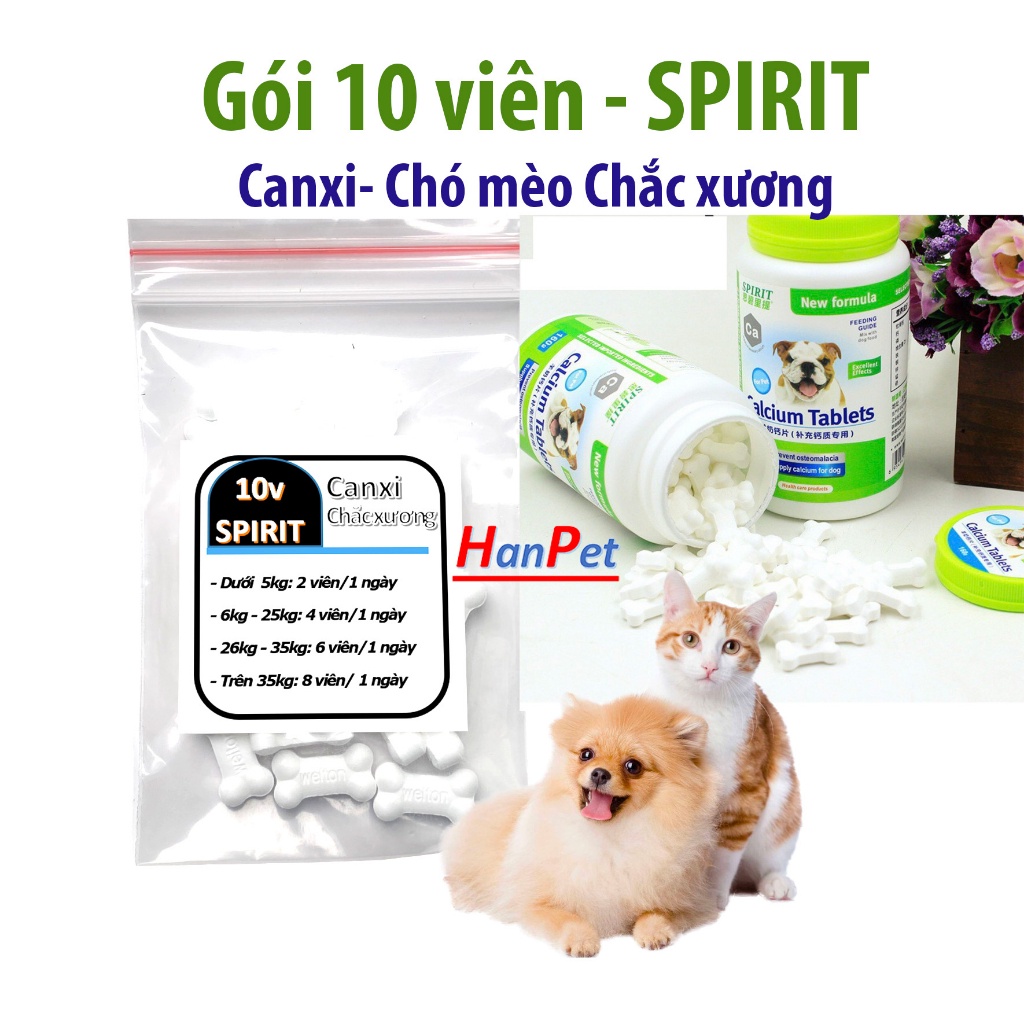 (Gói 10 viên) ORGO Dưỡng chất Spirit cho chó mèo chống rụng lông chắc xương và biếng ăn