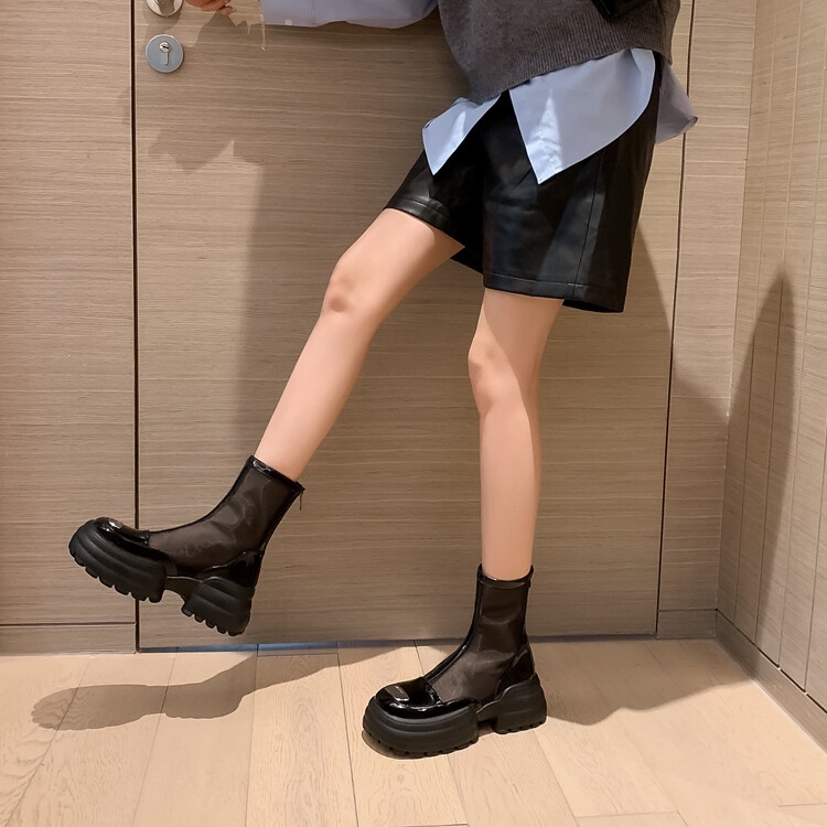 Giày Bốt Martin Bằng Da Thật Đế Dày Phối Lưới Thoáng Khí Thời Trang Mùa Hè 2023