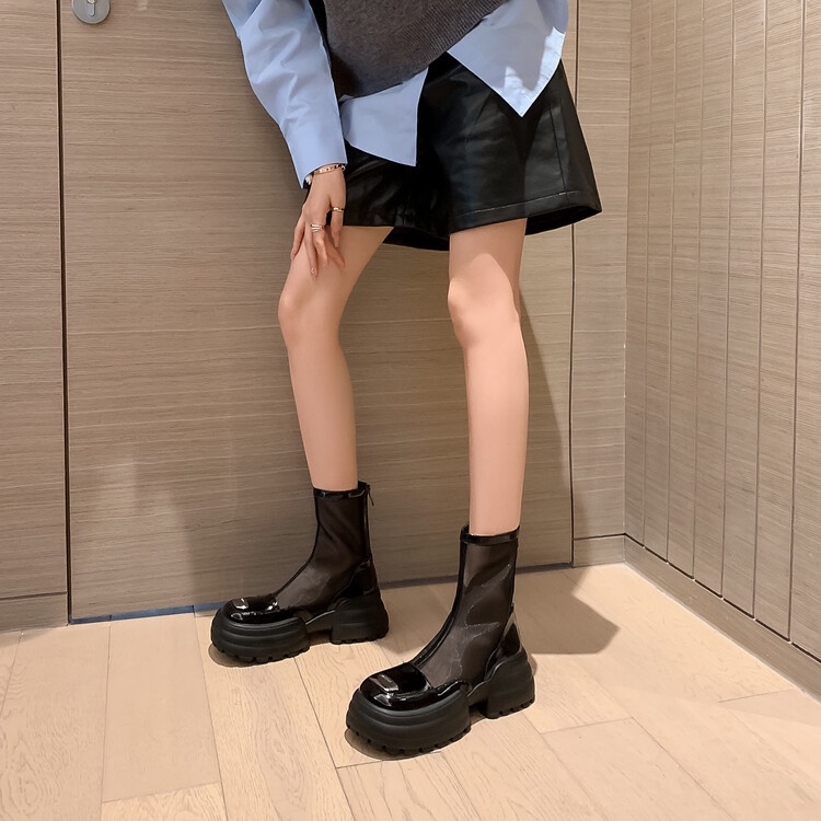 Giày Bốt Martin Bằng Da Thật Đế Dày Phối Lưới Thoáng Khí Thời Trang Mùa Hè 2023