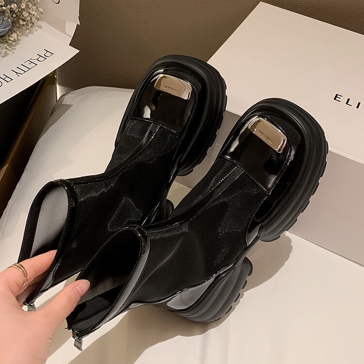 Giày Bốt Martin Bằng Da Thật Đế Dày Phối Lưới Thoáng Khí Thời Trang Mùa Hè 2023