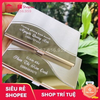 Hộp Đựng Danh Thiếp, Card visit Bằng Inox Không Gỉ Khắc Tên Lên Hộp Độc Đáo