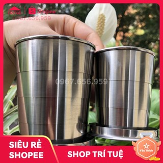 Cốc inox gấp gọn thông minh, cốc uống nước cá nhân du lịch gấp gọn siêu tiện dụng
