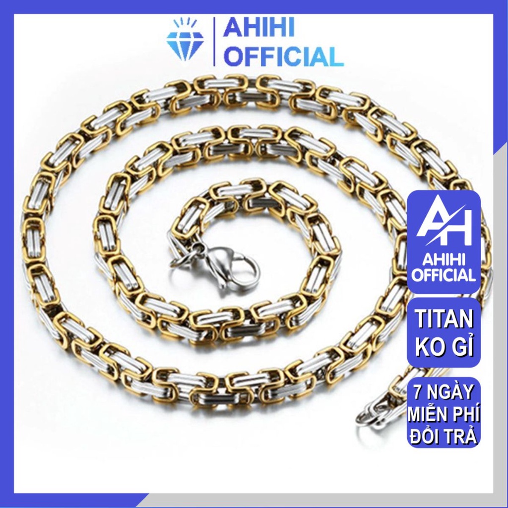 Dây chuyền nam cao cấp đẹp sang trọng titan titan thép không gỉ ziczac ahihi.official cỡ 5mm PTDCNA17