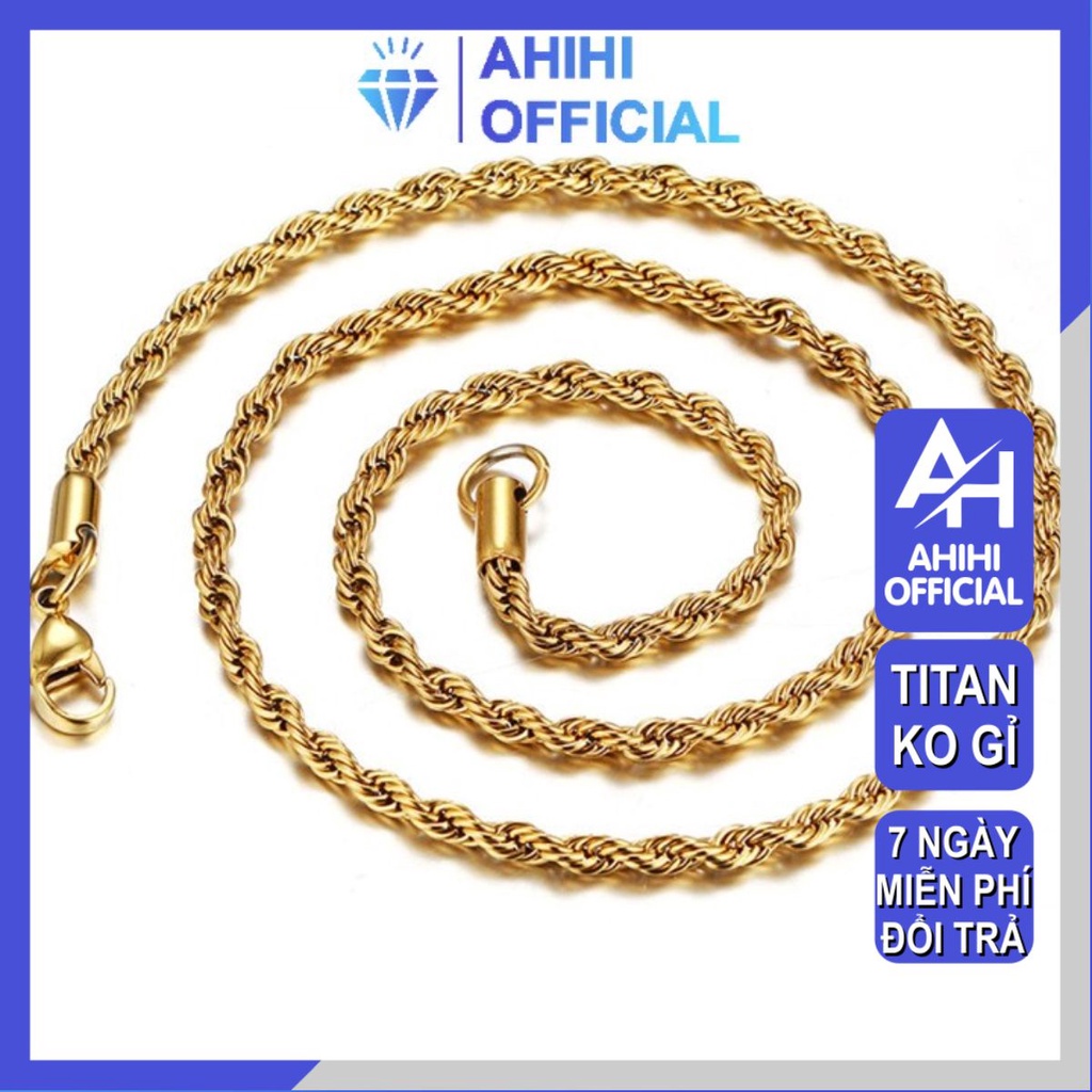 Dây chuyền nam titan cao cấp thời trang rẻ đẹp titan thép không gỉ buộc tàu trangsucp màu mạ vàng PTDCNA192