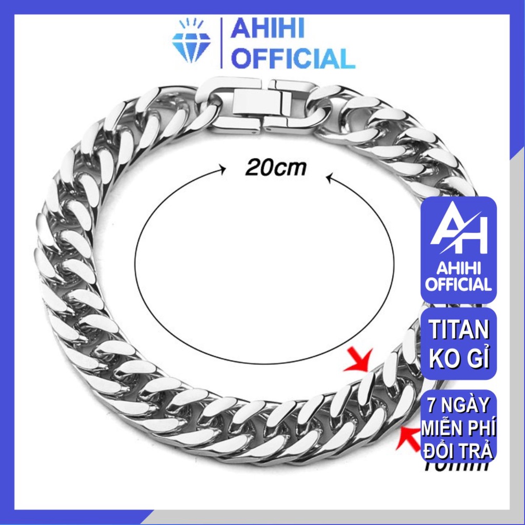 Lắc tay nam kiểu lặc đôi titan cao cấp rẻ đẹp khóa bộ cao cấp titan thép không gỉ ahihi.official cỡ 10mm PTLTNA15