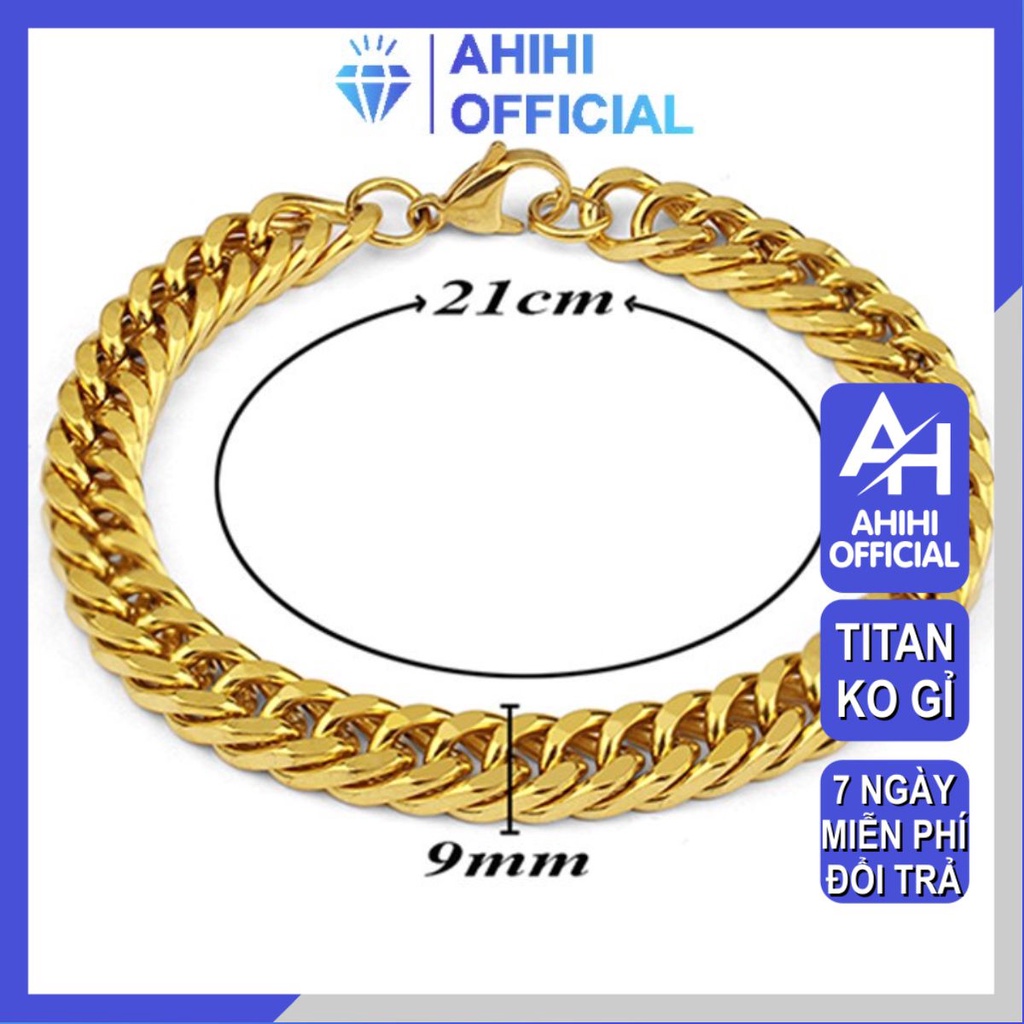 Lắc tay nam đẹp rẻ titan cao cấp thời trang titan thép không gỉ kiểu lặc kép ahihi.official màu mạ vàng PTLTNA122