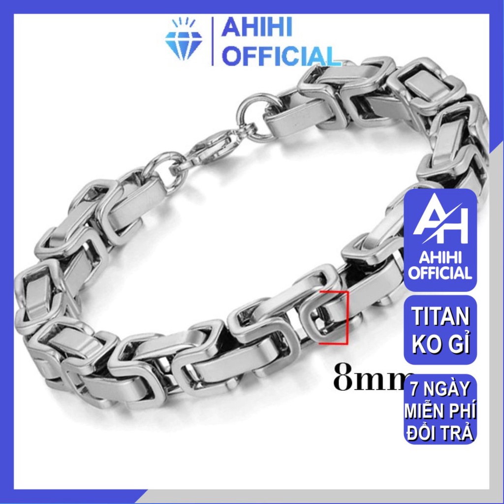 Lắc tay thời trang nam titan cao cấp rẻ đẹp thời trang cá tính titan thép không gỉ ahihi.official cỡ 8mm PTLTNA25