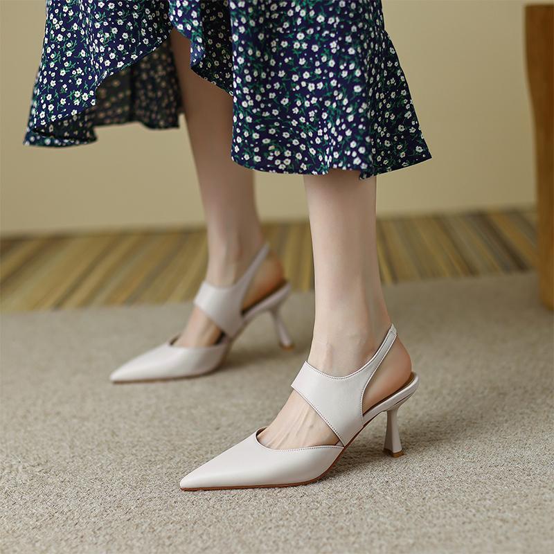 Giày Cao Gót Da Mềm Hở Ngón Thời Trang Mùa Hè Màu Sắc Xinh Xắn Dành Cho Nữ