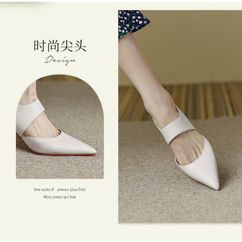 Giày Cao Gót Da Mềm Hở Ngón Thời Trang Mùa Hè Màu Sắc Xinh Xắn Dành Cho Nữ