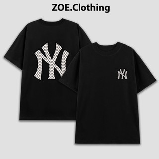Áo thun MLB NY cổ tròn, áo phông tay lỡ nam nữ unisex