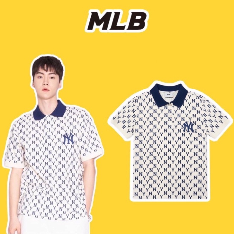 Áo Thun Polo Nam Nữ MLB Vải Cá Sấu Tici, Áo Thun Cổ Bẻ MLB Phong Cách Hàn Quốc, Cá Tính