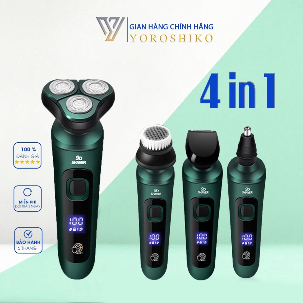 Máy cạo râu yoroshiko Nhật bản hàng cao cấp 4 trong 1 - Chông nước chuẩn IPX7 Bảo hành 24 tháng