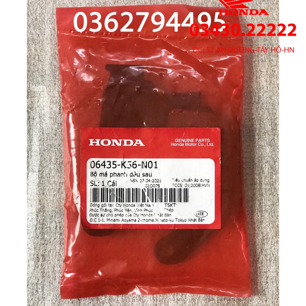 ( hà nội) Má phanh sau/ Bố thắng sau Winner v1/ Winner X/Winner V3 Zin Chính hãng Honda