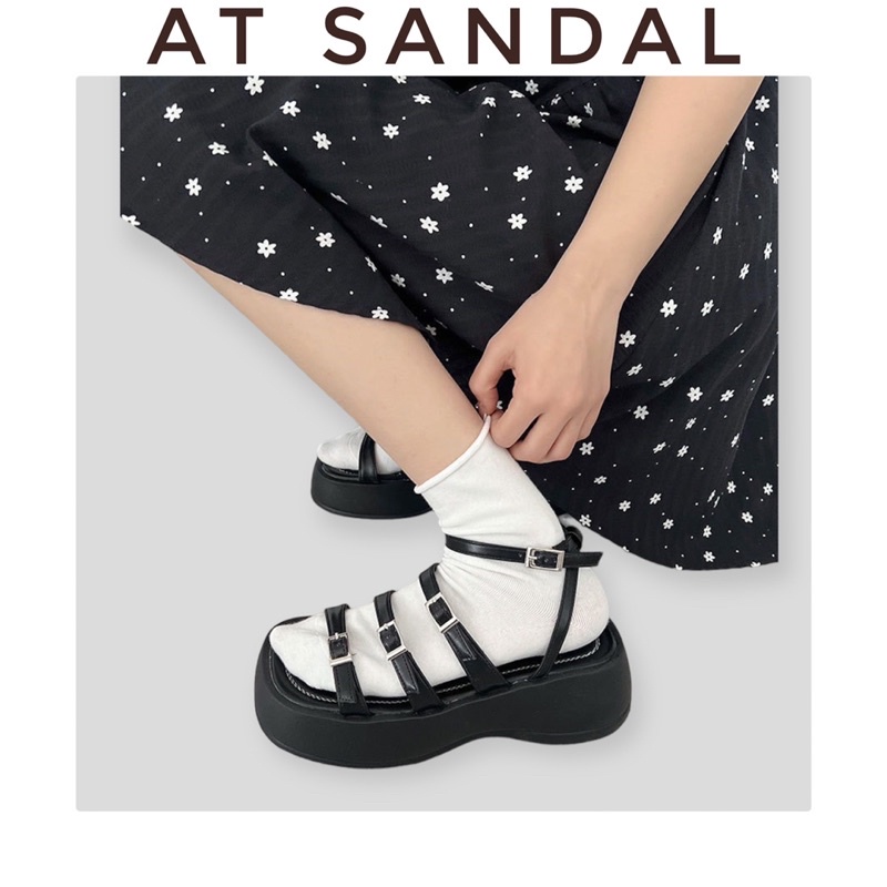 Giày sandal nữ- Dép đế xuồng phong cách ulzzang cao 6cm quai ngang mảnh hàn quốc chất da PU đế cao su