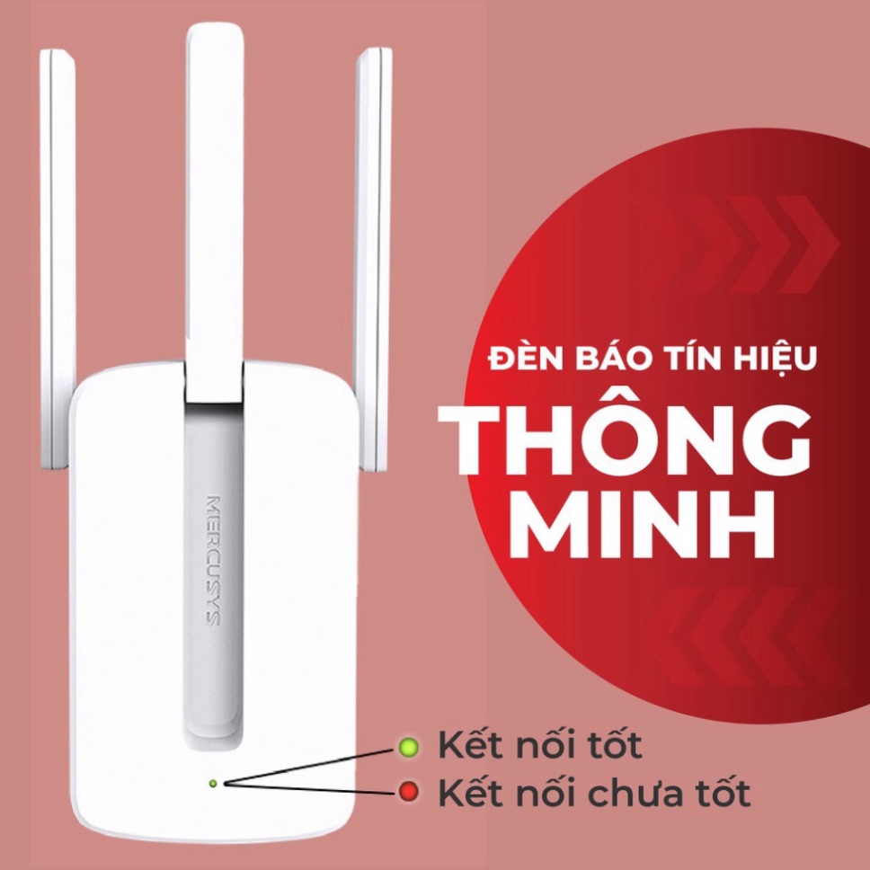 Bộ kích sóng wifi 3 râu Mercusys (wireless 300Mbps) cực mạnh, Cục thu phát hút mở rộng sóng wifi chính hãng VDS shop | BigBuy360 - bigbuy360.vn