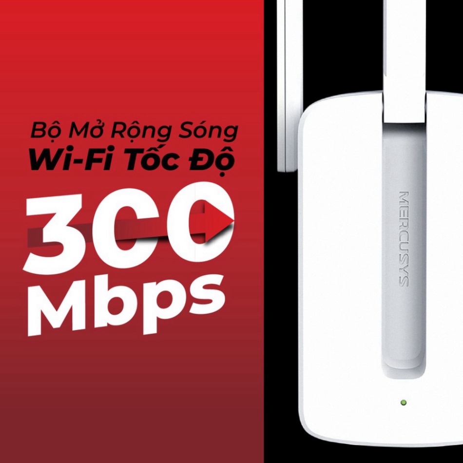 Bộ kích sóng wifi 3 râu Mercusys (wireless 300Mbps) cực mạnh, Cục thu phát hút mở rộng sóng wifi chính hãng VDS shop | BigBuy360 - bigbuy360.vn