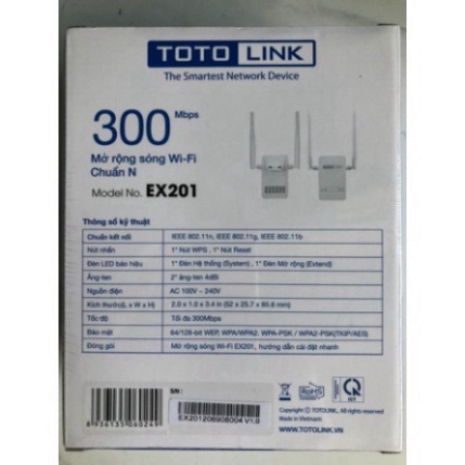 Bộ Mở Rộng Sóng Wifi Totolink EX200 Chuẩn N Tốc Độ 300Mbps - Hãng phân phối chính thức | BigBuy360 - bigbuy360.vn