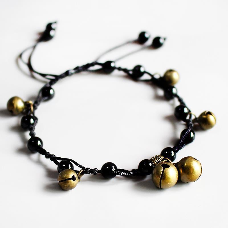 Vòng Đeo Chân Bằng Đồng Thau Dệt Tay Có Chuông Màu Đỏ Ngọt Ngào Dễ Thương Dành Cho Học Sinh Nam Nữ