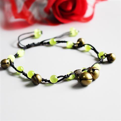 Vòng Đeo Chân Bằng Đồng Thau Dệt Tay Có Chuông Màu Đỏ Ngọt Ngào Dễ Thương Dành Cho Học Sinh Nam Nữ