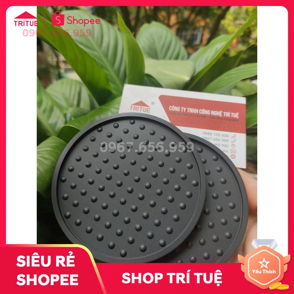 Đế lót ly tách uống nước bằng silicon dày chống trượt hình tròn chất lượng cao. Đế lót cốc uống nước văn phòng.