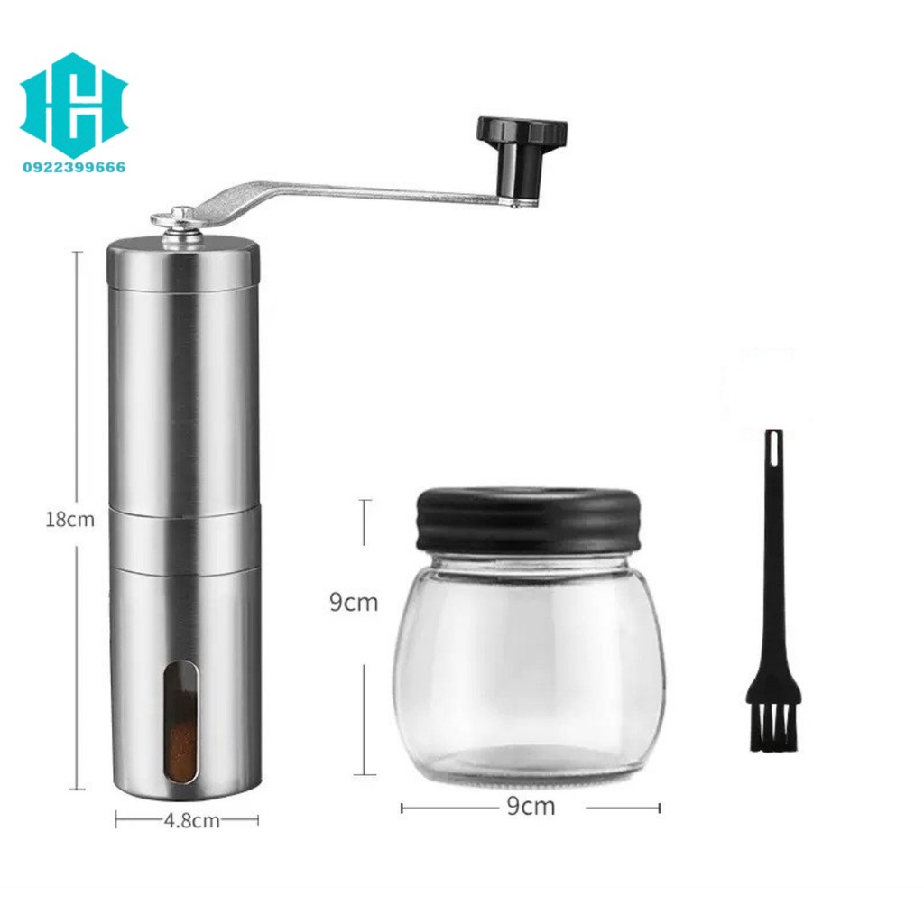 Máy Xay Cà Phê Inox Bằng Tay Máy Xay Cà Phê Gia Đình Di Động