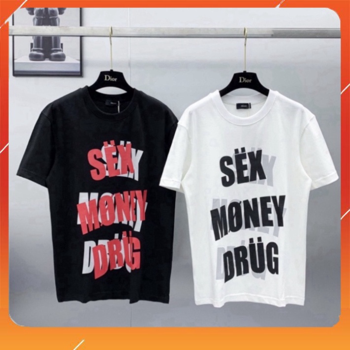 Áo phông Premium Cotton in nổi chữ Sex Money Drug form rộng phong cách unisex phông basic nam nữ