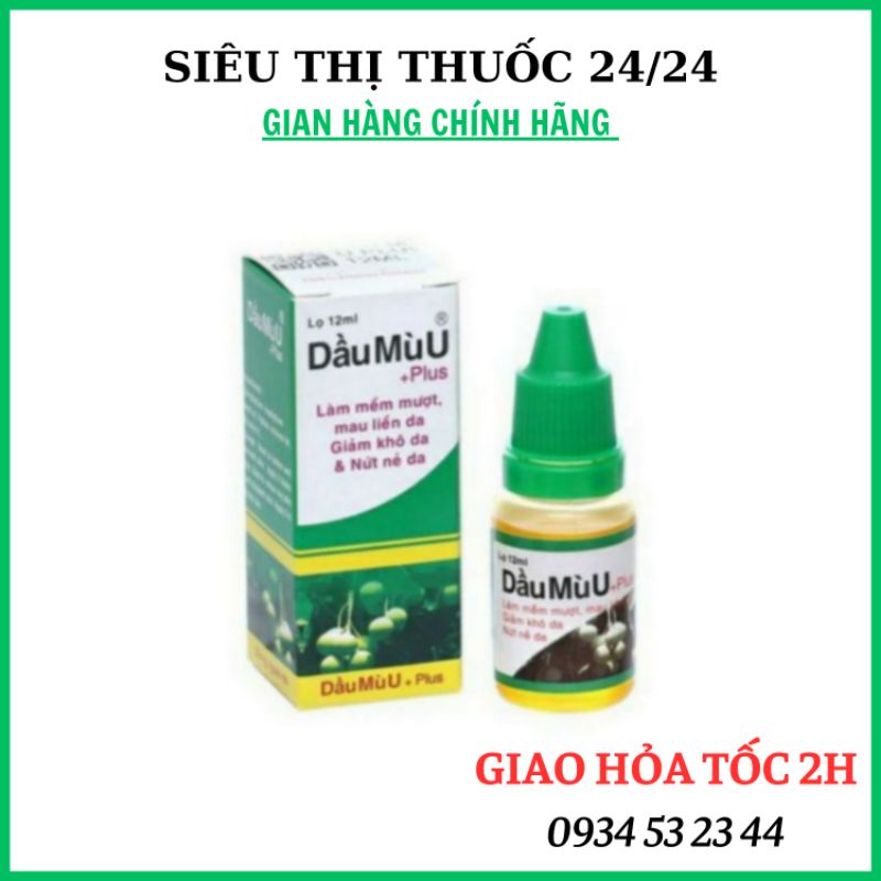 Dầu Mù U 12ml ⚡ CAM KẾT CHẤT LƯỢNG ⚡ Dầu Mù U Mau Lành Vết Thương Liền Sẹo