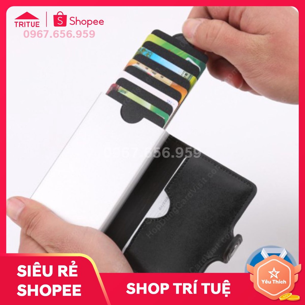 Ví đựng thẻ ATM TPHCM bằng da & nhôm nguyên khối HC30 ví name card cao cấp nhất