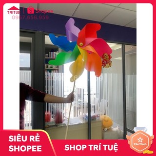 Chong chóng que trang trí ngoài trời bền màu bóng đẹp, Chong chóng 7 màu khổng lồ hàng có sẵn tại Hà Nội
