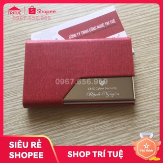 Khắc tên và logo công ty theo yêu cầu, ví tiện ích đựng danh thiếp bỏ túi, Mua hộp danh thiếp sang trọng