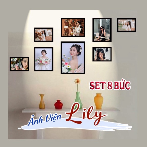 Set Khung Ảnh 8 Bức, In Ảnh Theo Yêu Cầu, Khung Ảnh Mặt Kính Decor Phòng Ngủ, Phòng Khách, Góc Học Tập