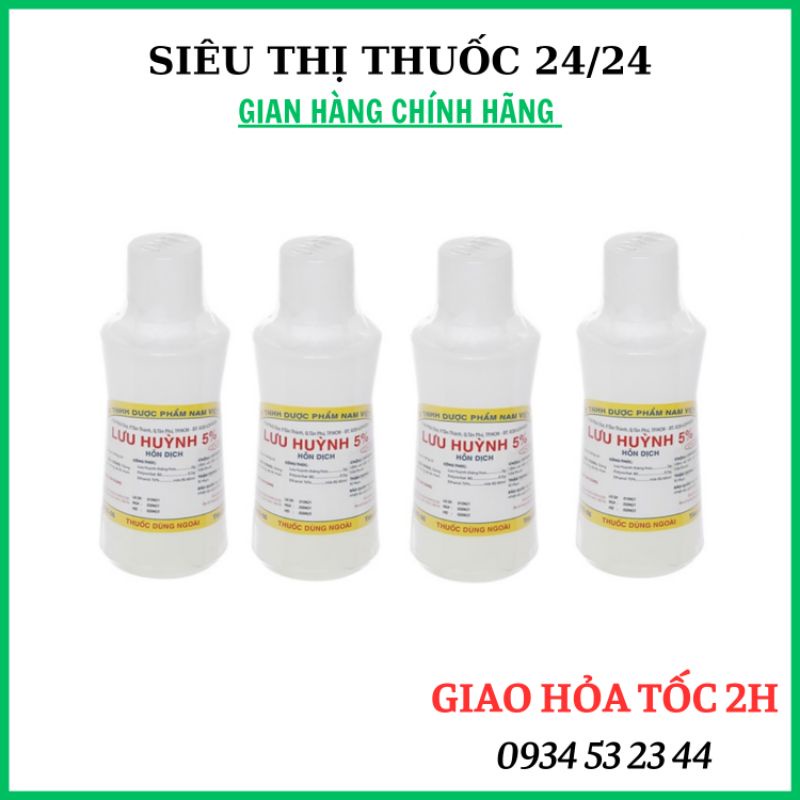 Lưu huỳnh 5% Nam Việt 60ml ⚡ HÀNG CHUẨN ⚡ Dung dịch dùng bôi ngoài da an toàn và hiệu quả