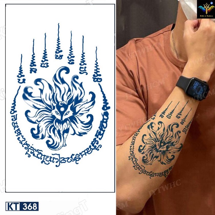 HÌNH XĂM TẠM THỜI HỒ LY  - CÁO 9 ĐUÔI - HỒ LY NGÀN NĂM -  XĂM DÁN TẠM THỜI 15 NGÀY