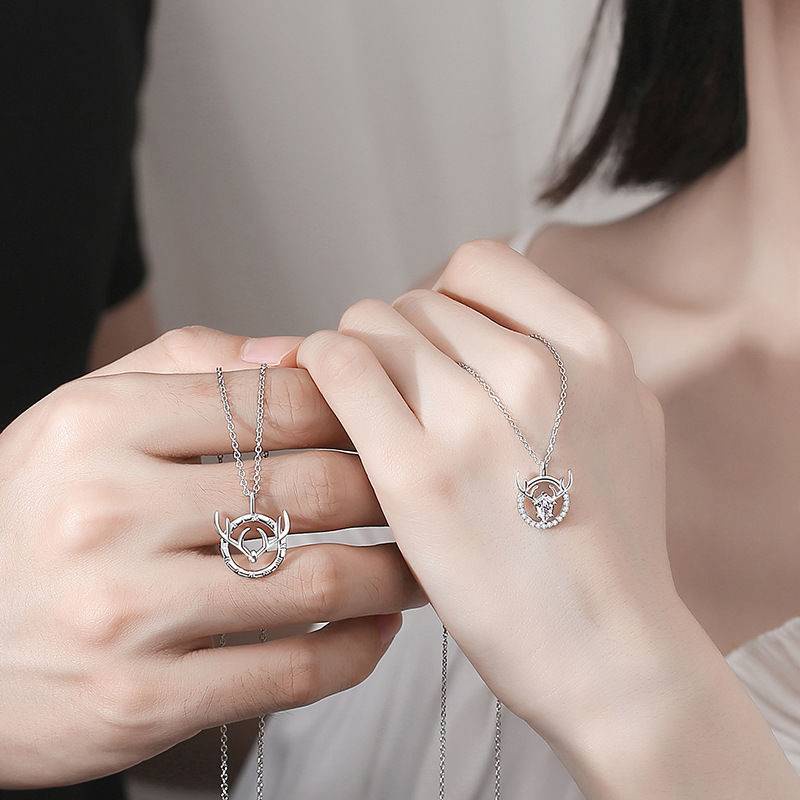 Dây Chuyền Bạc 925 Mặt Khắc Chữ One Deer Have You Phong Cách Hàn Quốc Đơn Giản Thời Trang Cho Cặp Đôi