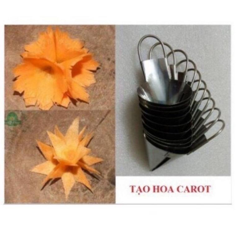 Xoáy hoa cà rốt trang trí món ăn, Dụng cụ xoáy tỉa hoa cà rốt inox 01112