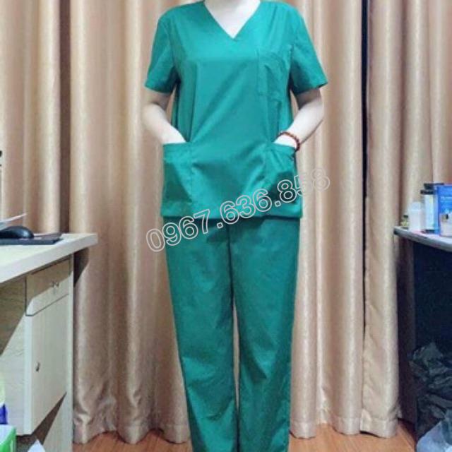 Bộ Quần Áo Phẫu Thuật Xanh Nam Nữ - Bộ Đồng Phục Phẫu Thuật Bác Sĩ, Thẩm Mỹ Viện, Spa